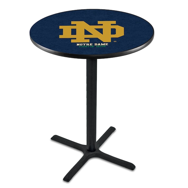 42" Blk Wrinkle Notre Dame (ND) Pub Table